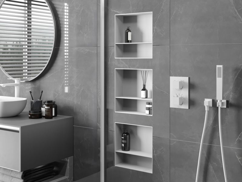 Indbygget hylde Mexen X-Wall-NR hvid 30 x 30 cm 1 stk.