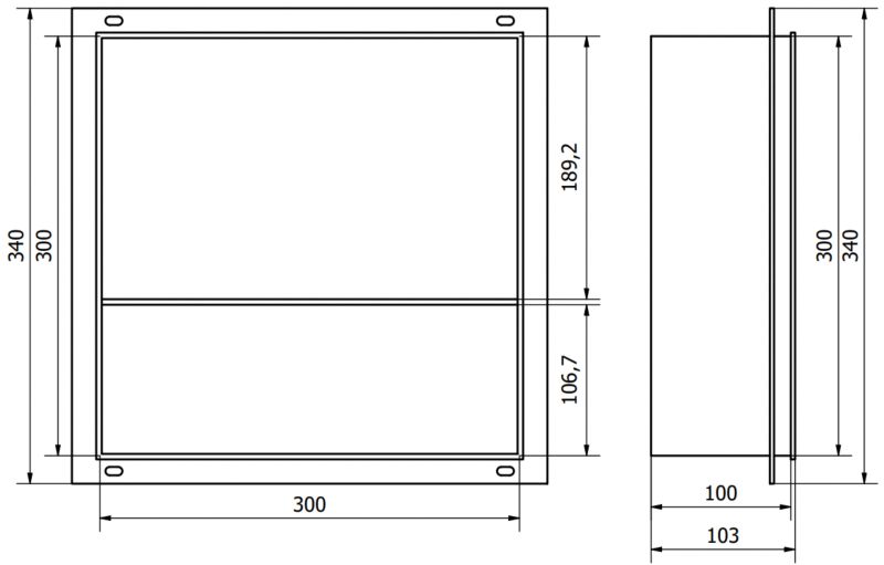Indbygget hylde Mexen X-Wall-NR hvid 30 x 30 cm 1 stk.