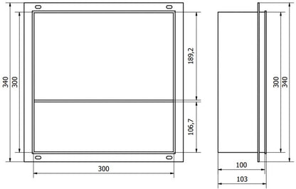 Indbygget hylde Mexen X-Wall-NR hvid 30 x 30 cm 1 stk.
