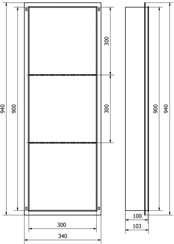 Indbygget hylde Mexen X-Wall-NR hvid 90 x 30 cm 1 stk.