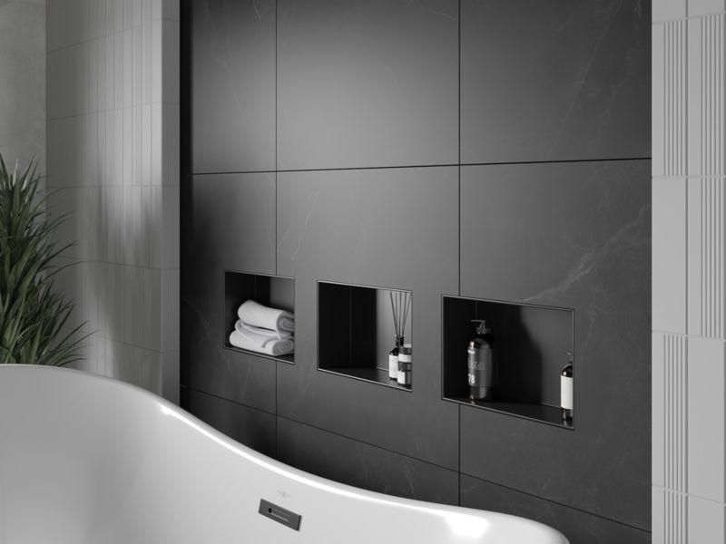 Indbygget hylde Mexen X-Wall-NR sort 30 x 20 cm 1 stk.