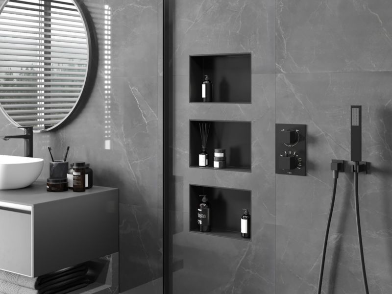 Indbygget hylde Mexen X-Wall-NR sort 30 x 20 cm 1 stk.