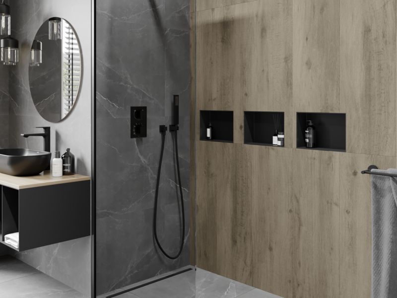 Indbygget hylde Mexen X-Wall-NR sort 30 x 20 cm 1 stk.