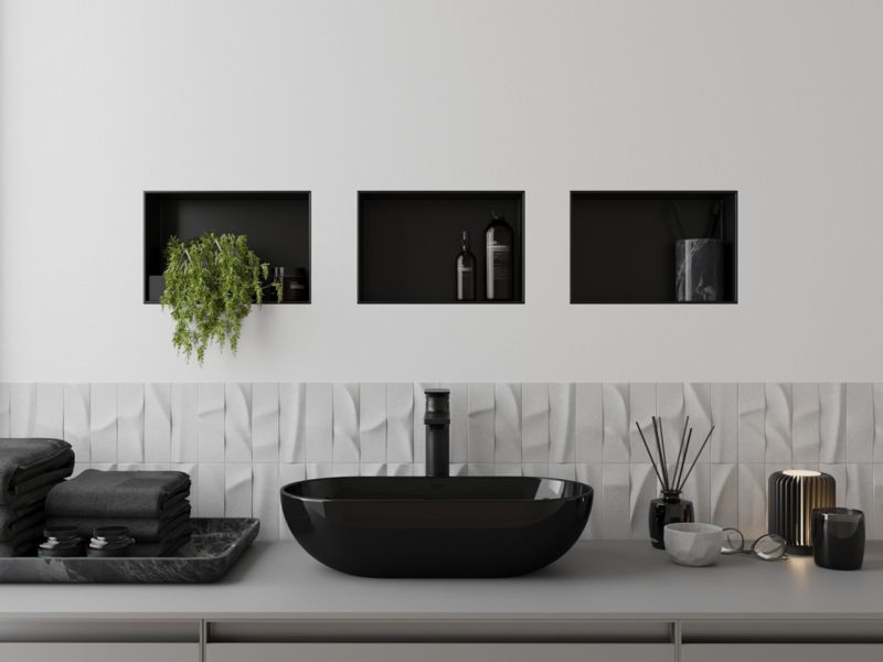 Indbygget hylde Mexen X-Wall-NR sort 30 x 20 cm 1 stk.