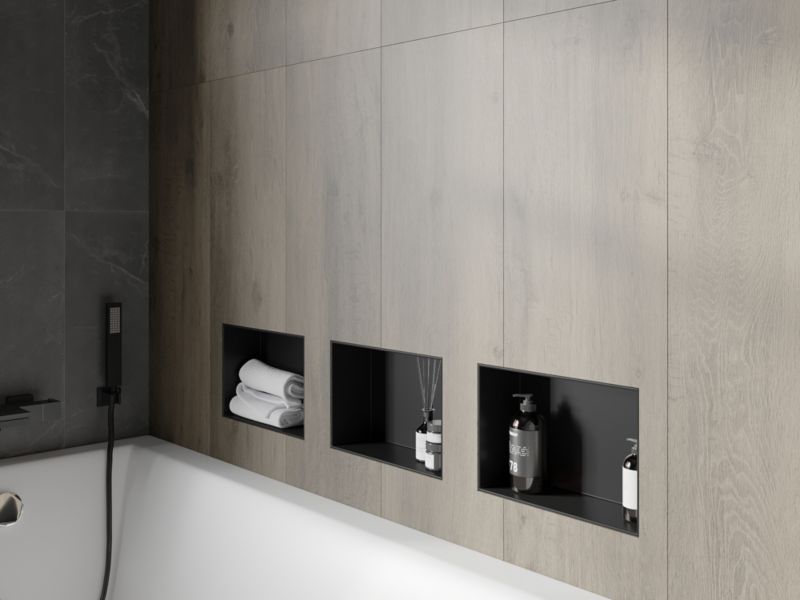 Indbygget hylde Mexen X-Wall-NR sort 30 x 20 cm 1 stk.