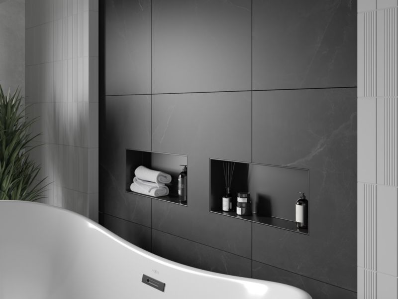 Indbygget hylde Mexen X-Wall-NR sort 45 x 20 cm 1 stk.