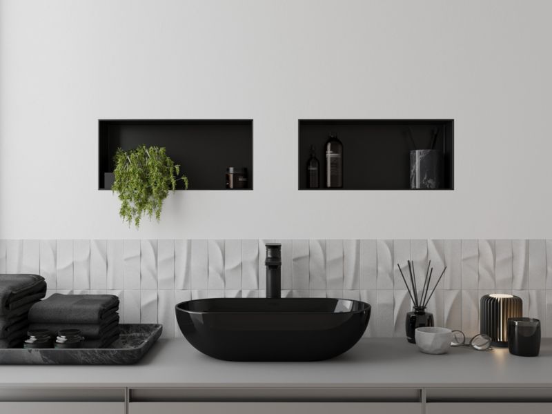 Indbygget hylde Mexen X-Wall-NR sort 45 x 20 cm 1 stk.