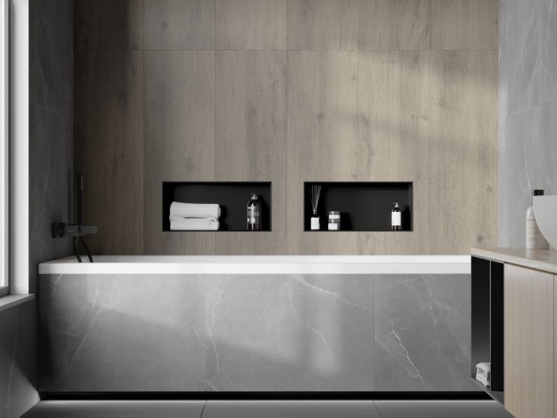 Indbygget hylde Mexen X-Wall-NR sort 45 x 20 cm 1 stk.