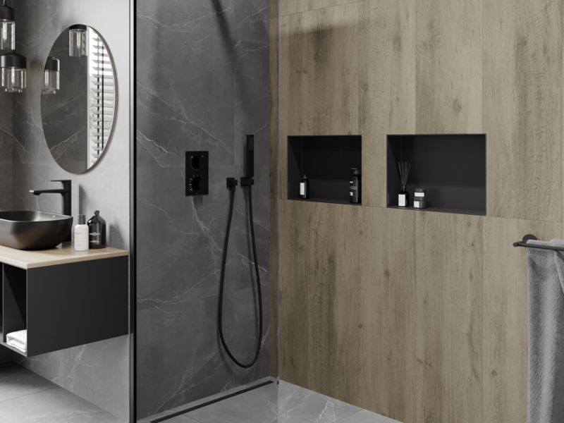 Indbygget hylde Mexen X-Wall-NR sort 45 x 30 cm 1 stk.