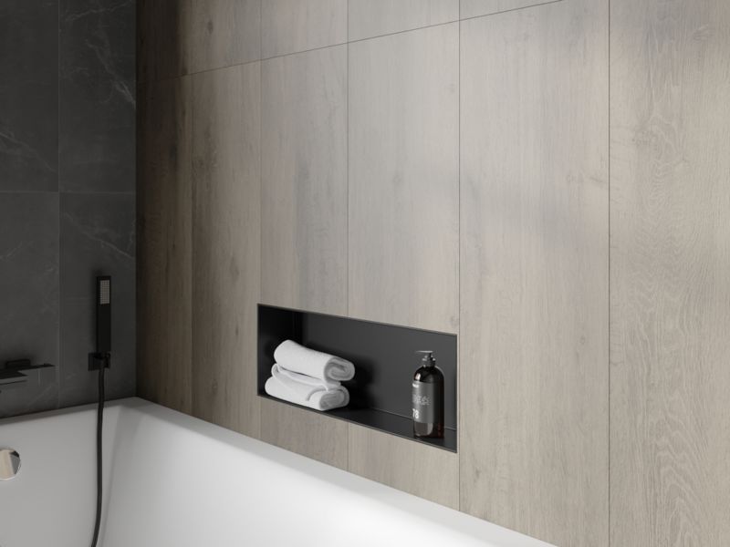 Indbygget hylde Mexen X-Wall-NR sort 60 x 20 cm, 1 stk.