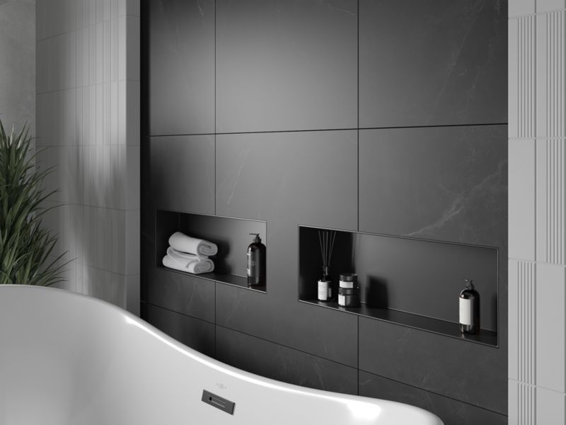 Indbygget hylde Mexen X-Wall-NR sort 60 x 20 cm, 1 stk.