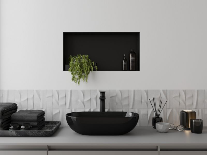 Indbygget hylde Mexen X-Wall-NR sort 60 x 30 cm 1 stk.