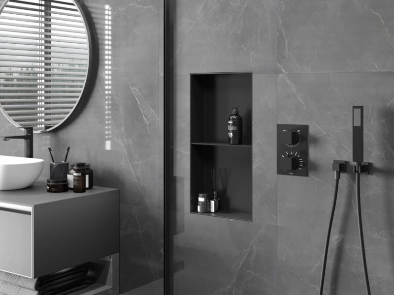 Indbygget hylde Mexen X-Wall-NR sort 60 x 30 cm 1 stk.