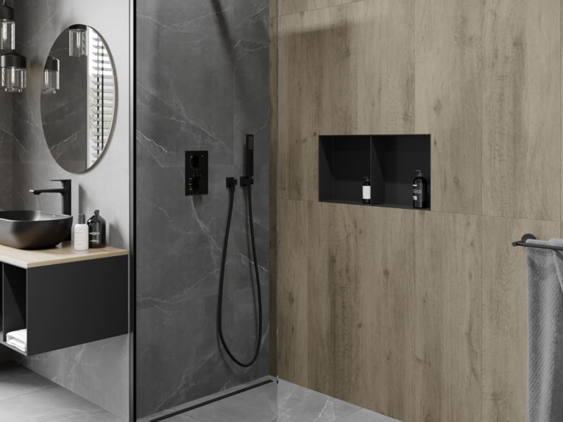 Indbygget hylde Mexen X-Wall-NR sort 60 x 30 cm 1 stk.