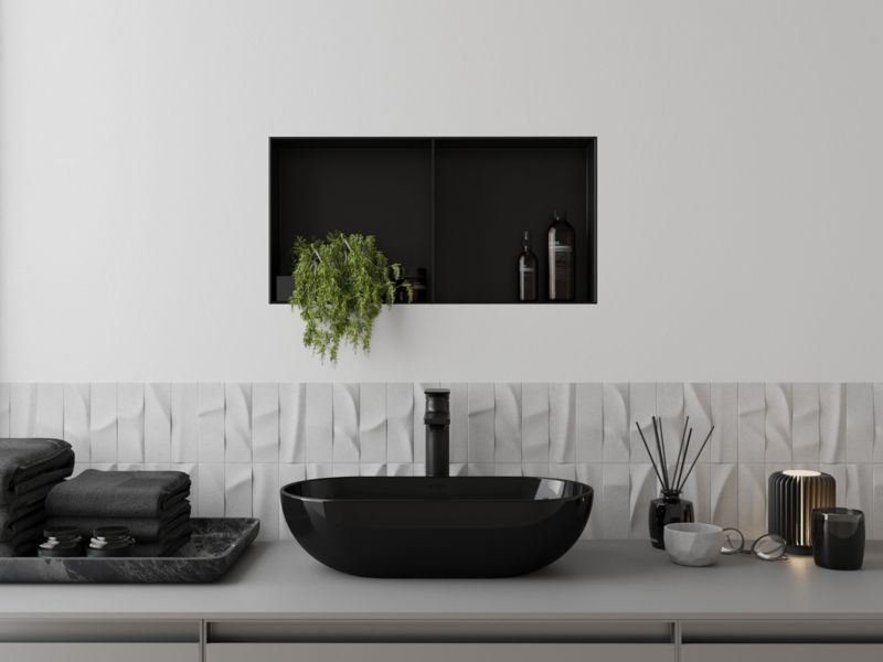 Indbygget hylde Mexen X-Wall-NR sort 60 x 30 cm 1 stk.
