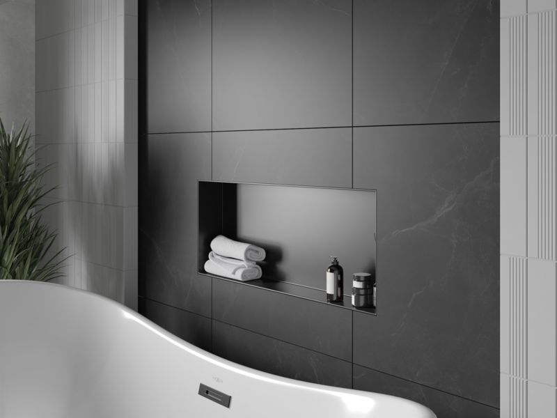 Indbygget hylde Mexen X-Wall-NR sort 75 x 30 cm 1 stk.
