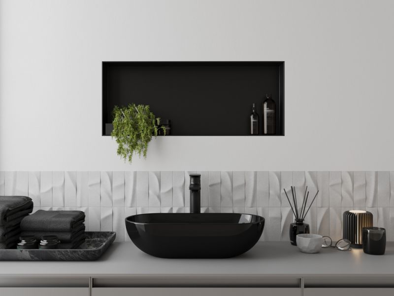 Indbygget hylde Mexen X-Wall-NR sort 75 x 30 cm 1 stk.