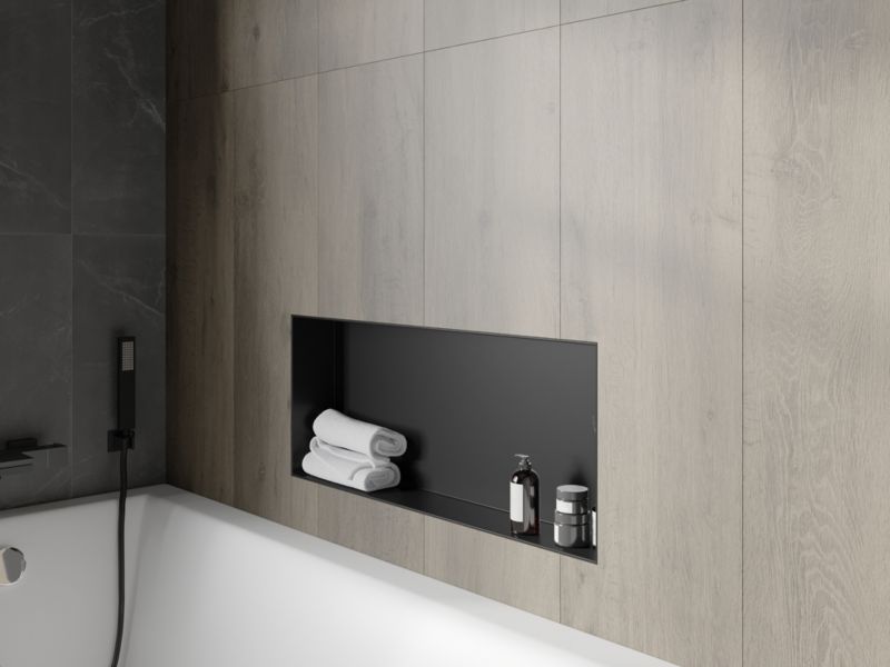 Indbygget hylde Mexen X-Wall-NR sort 75 x 30 cm 1 stk.