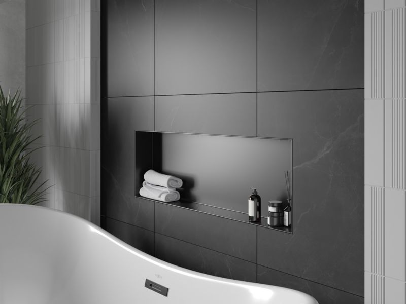 Indbygget hylde Mexen X-Wall-NR sort 90 x 30 cm 1 stk.