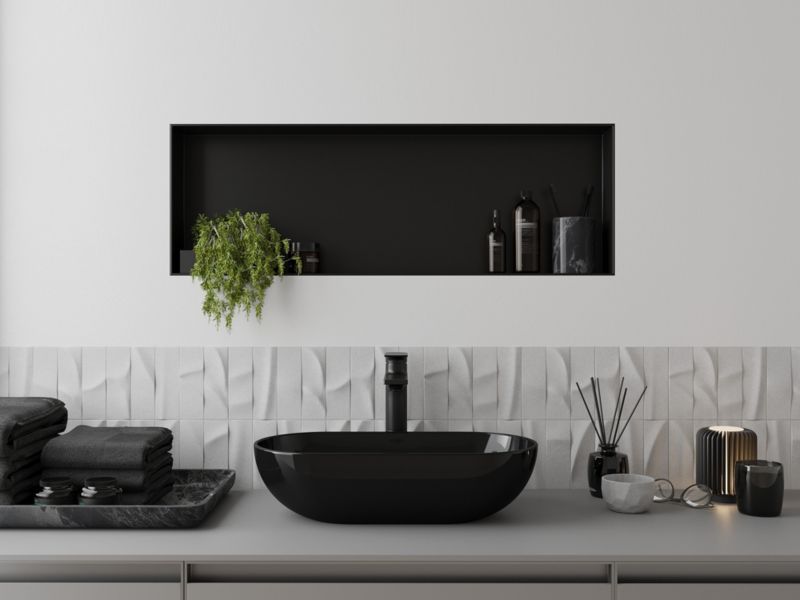 Indbygget hylde Mexen X-Wall-NR sort 90 x 30 cm 1 stk.