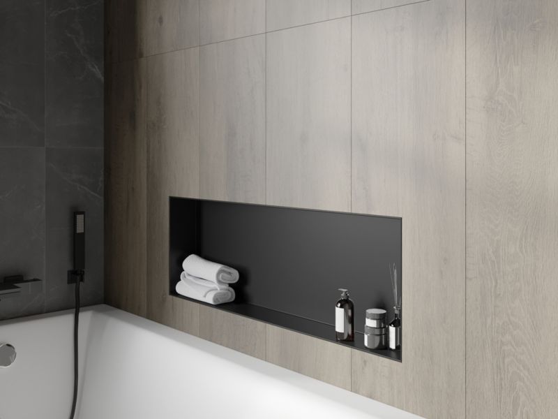 Indbygget hylde Mexen X-Wall-NR sort 90 x 30 cm 1 stk.
