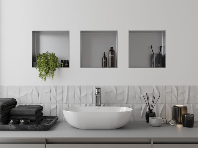 Indbygget hylde Mexen X-Wall-NR inox 30 x 30 cm 1 stk.