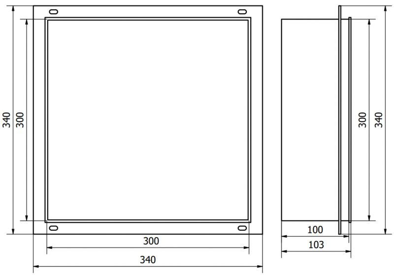 Indbygget hylde Mexen X-Wall-NR inox 30 x 30 cm 1 stk.