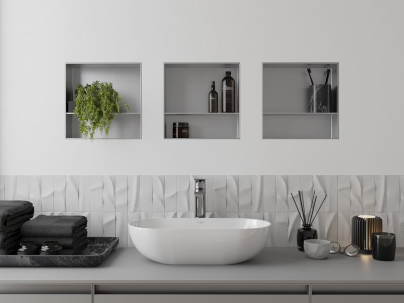 Indbygget hylde Mexen X-Wall-NR inox 30 x 30 cm 1 stk.