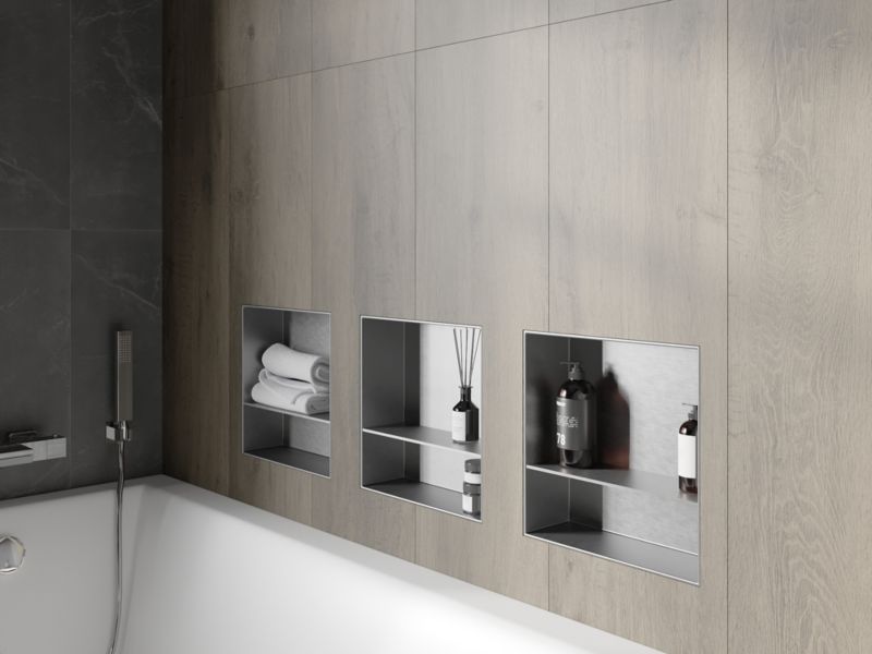 Indbygget hylde Mexen X-Wall-NR inox 30 x 30 cm 1 stk.