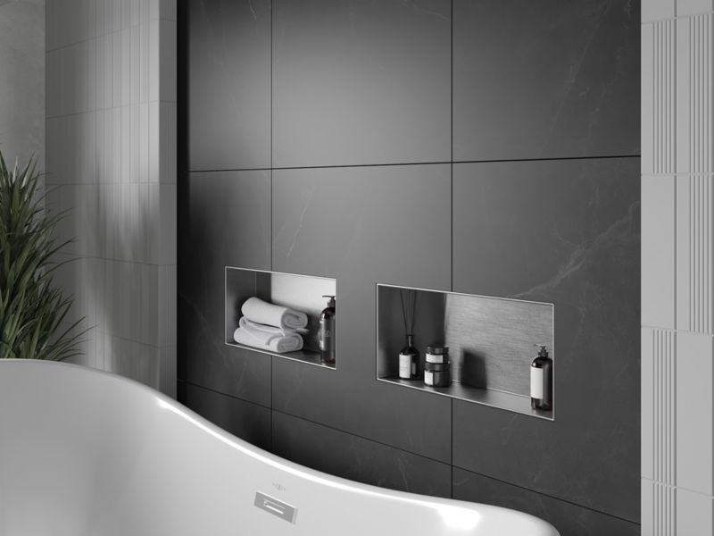Indbygget hylde Mexen X-Wall-NR inox 45 x 20 cm, 1 stk.