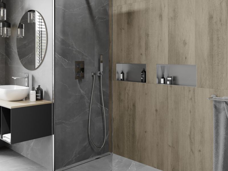 Indbygget hylde Mexen X-Wall-NR inox 45 x 20 cm, 1 stk.