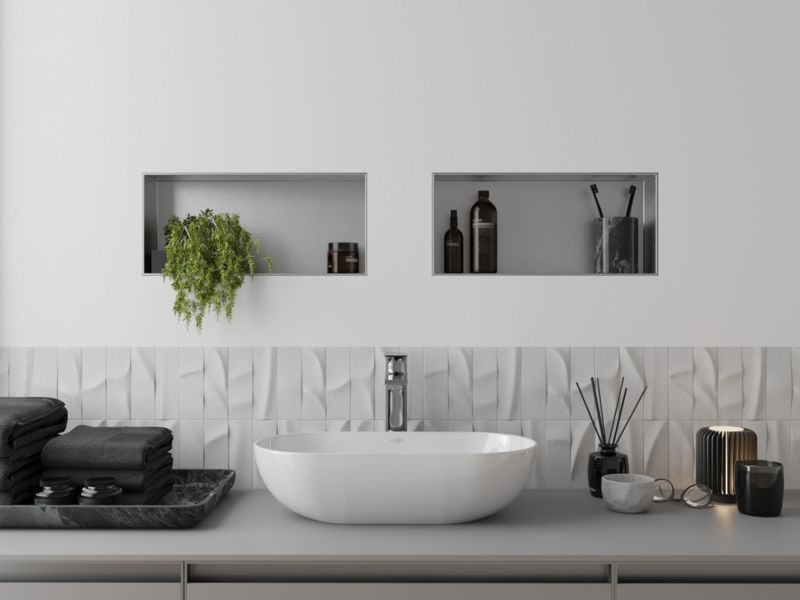 Indbygget hylde Mexen X-Wall-NR inox 45 x 20 cm, 1 stk.