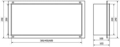 Indbygget hylde Mexen X-Wall-NR inox 45 x 20 cm, 1 stk.