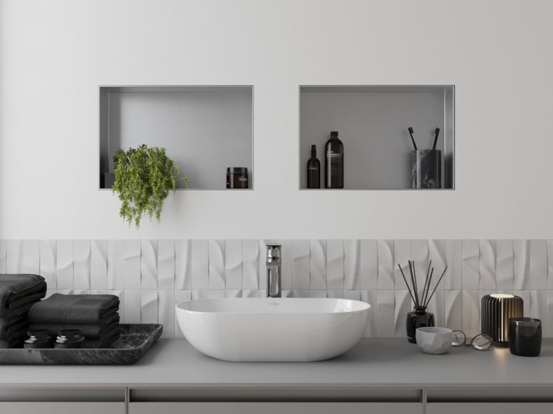 Indbygget hylde Mexen X-Wall-NR inox 45 x 30 cm 1 stk.