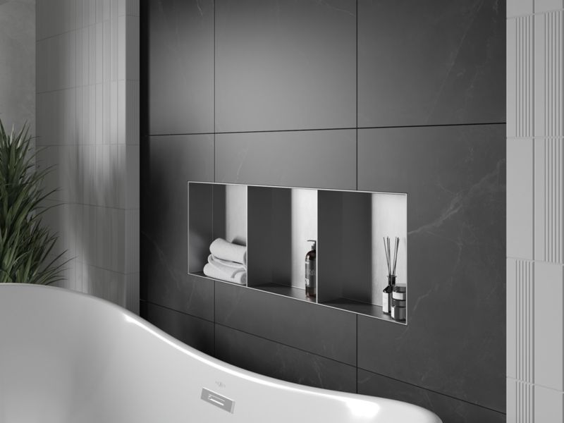 Indbygningshylde Mexen X-Wall-NR inox 90x30 cm 1 stk.