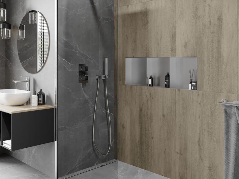 Indbygningshylde Mexen X-Wall-NR inox 90x30 cm 1 stk.