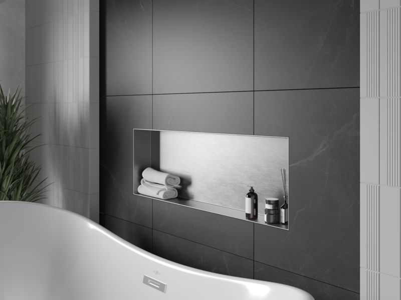 Indbygget hylde Mexen X-Wall-NR inox 90 x 30 cm 1911903010 1 stk.