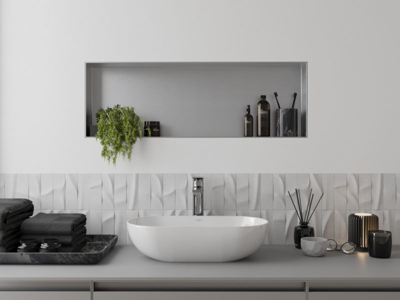 Indbygget hylde Mexen X-Wall-NR inox 90 x 30 cm 1911903010 1 stk.