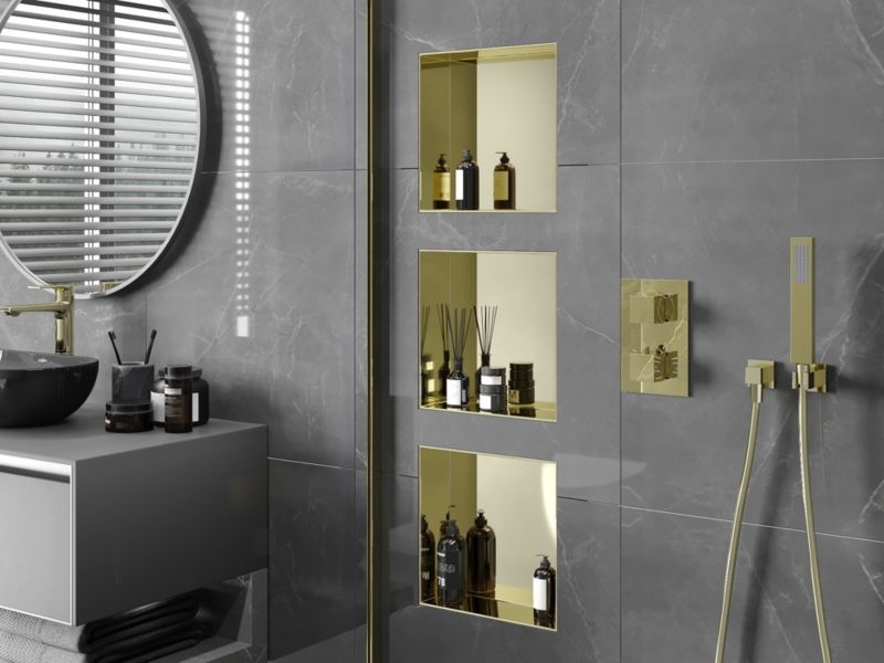 Indbygget hylde Mexen X-Wall-NR i guld 30 x 30 cm 1951303010 1 stk.