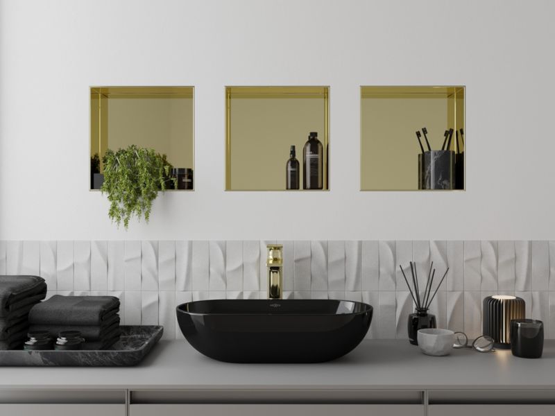 Indbygget hylde Mexen X-Wall-NR i guld 30 x 30 cm 1951303010 1 stk.