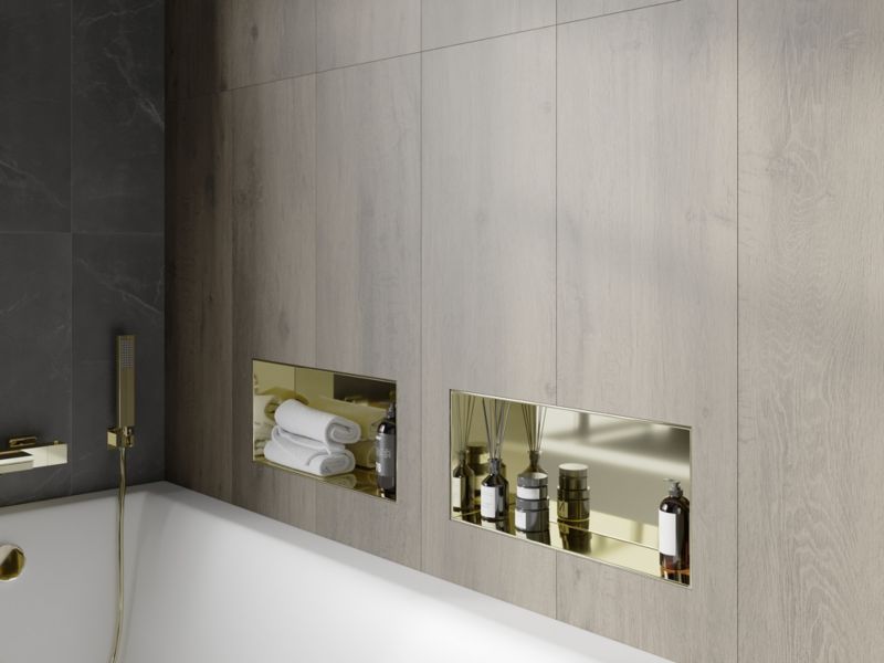 Indbygget hylde Mexen X-Wall-NR i guld 45 x 20 cm, 1 stk.