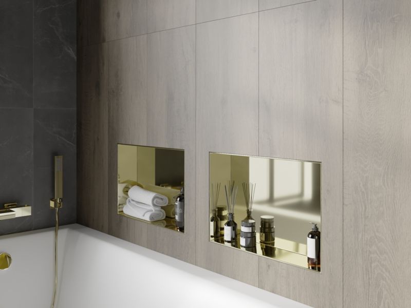 Indbygget hylde Mexen X-Wall-NR i guld 45 x 30 cm, 1 stk.