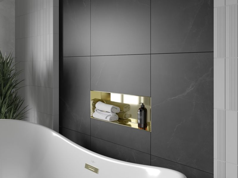 Indbygget hylde Mexen X-Wall-NR i guld 60 x 20 cm, 1 stk.
