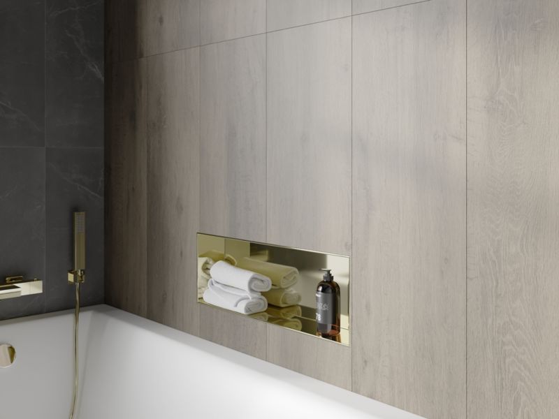 Indbygget hylde Mexen X-Wall-NR i guld 60 x 20 cm, 1 stk.
