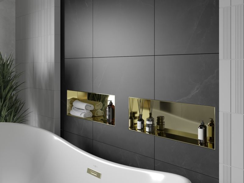 Indbygget hylde Mexen X-Wall-NR i guld 60 x 20 cm, 1 stk.