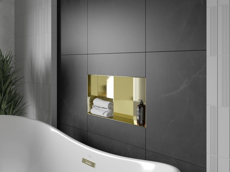 Indbygget hylde Mexen X-Wall-NR i guld 60 x 30 cm, 1 stk.