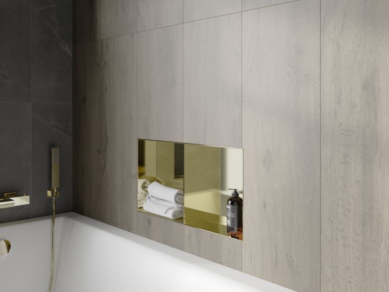 Indbygget hylde Mexen X-Wall-NR i guld 60 x 30 cm, 1 stk.