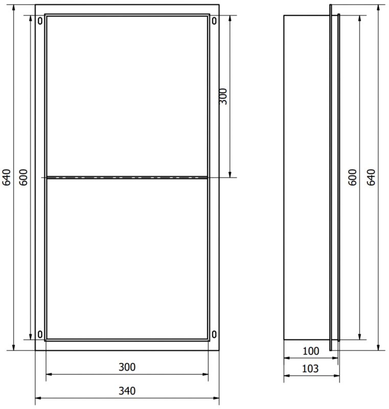 Indbygget hylde Mexen X-Wall-NR i guld 60 x 30 cm, 1 stk.
