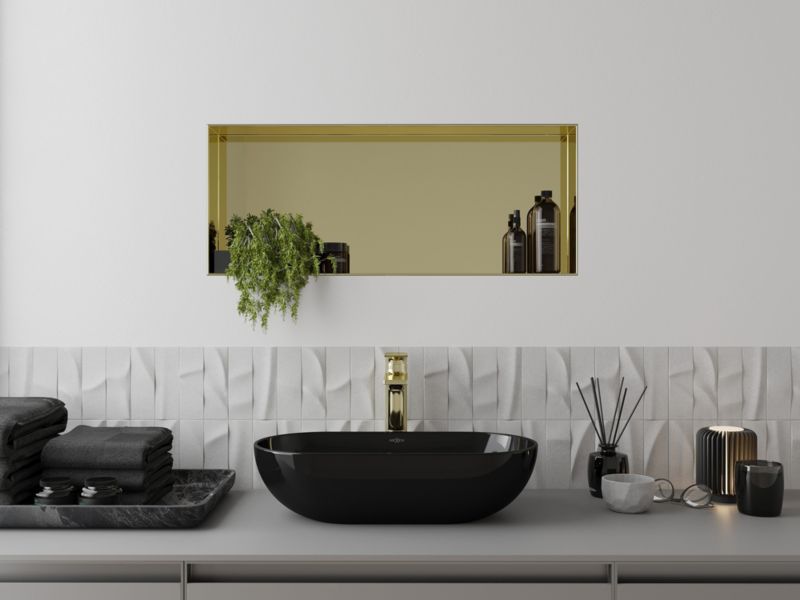 Indbygget hylde Mexen X-Wall-NR i guld 75 x 30 cm 1 stk.