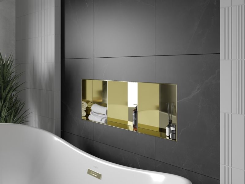 Indbygget hylde Mexen X-Wall-NR i guld 90 x 30 cm, 1 stk.